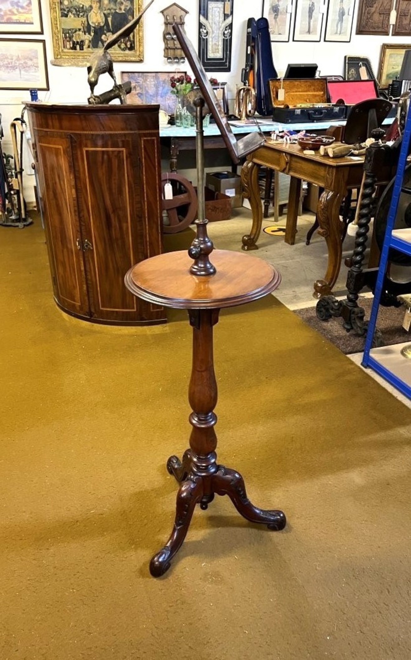 Antique Mahogany Adjustable Music / Book Stand Table by The Weston Cabinet Works Weston Super Mare