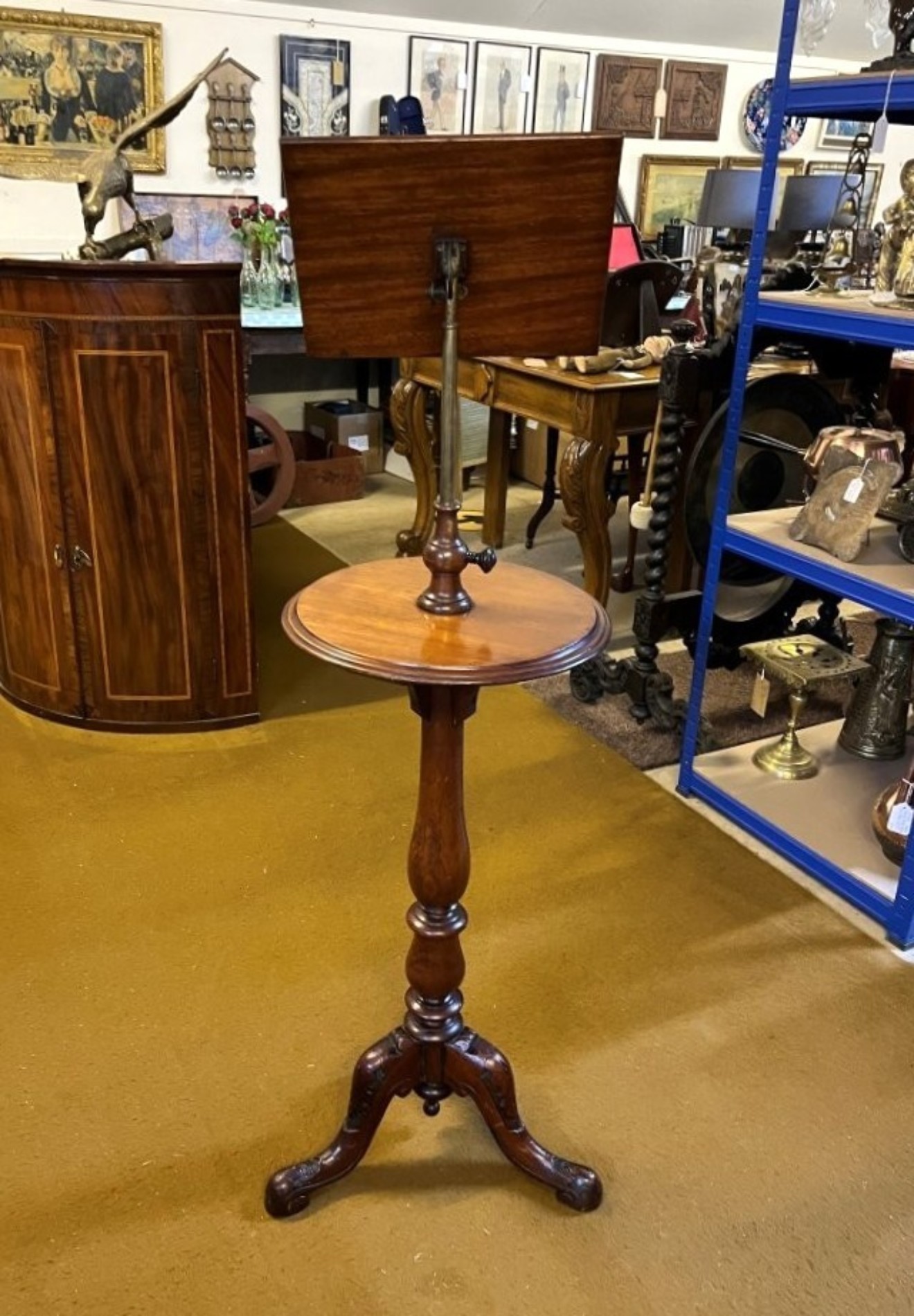 Antique Mahogany Adjustable Music / Book Stand Table by The Weston Cabinet Works Weston Super Mare