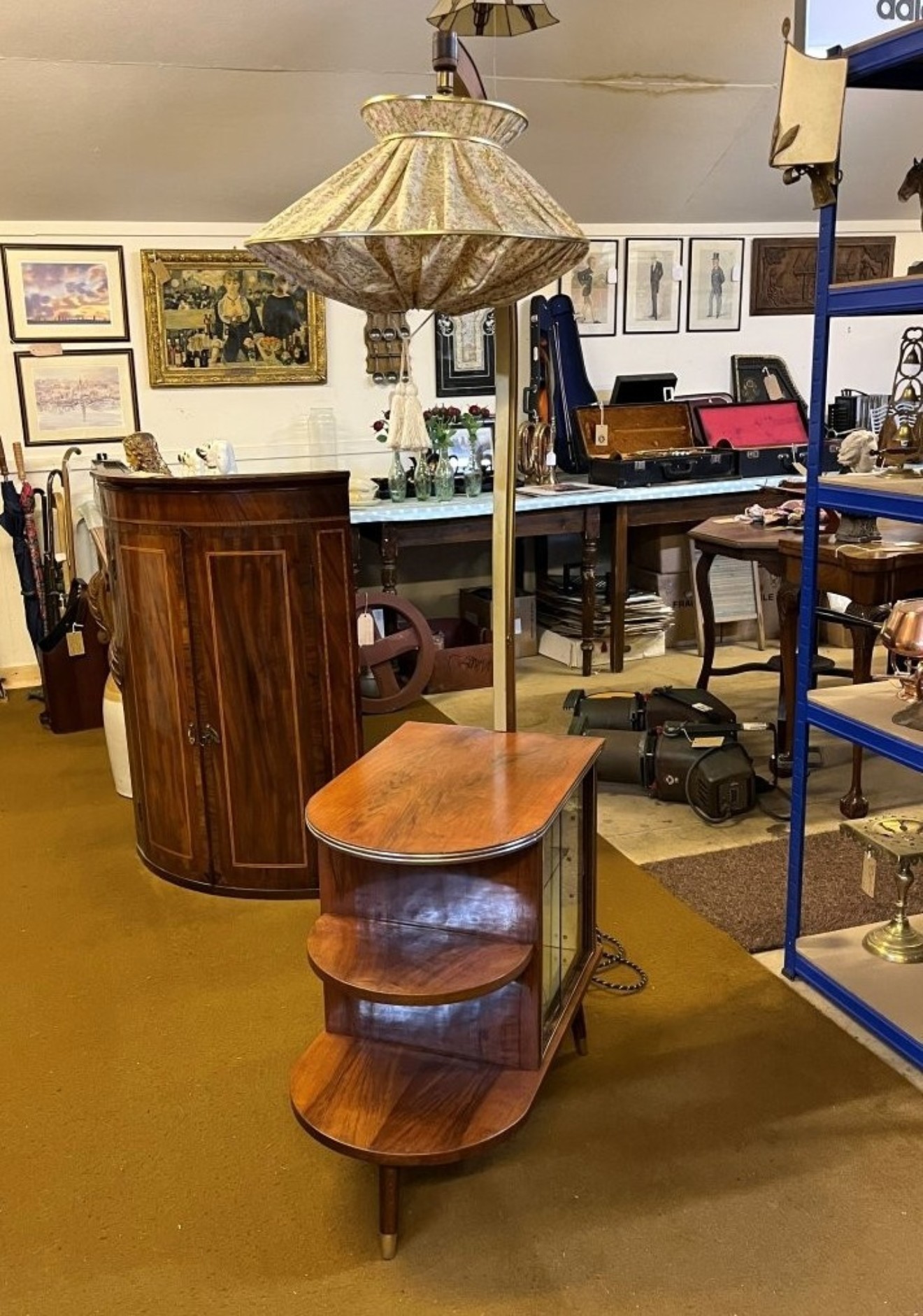 Mid Century Walnut Cocktail Cabinet / Floor Light by Wilhelm Krechlok Kg