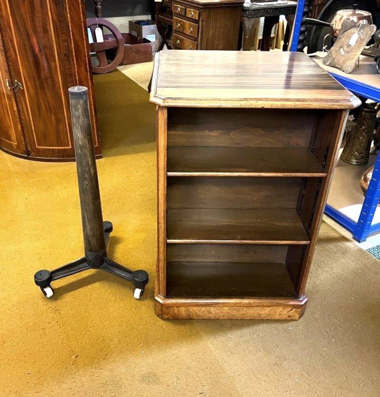 Antique Walnut Revolving Bookcase with Adjustable Shelves