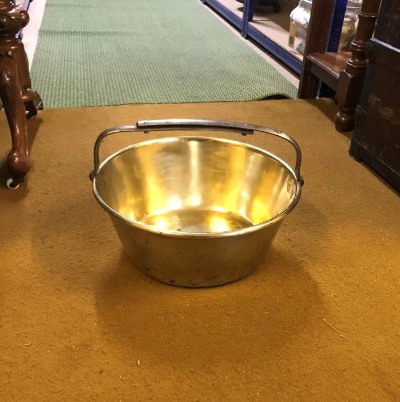 Antique Brass Berry Pan with Wrought Iron Handle