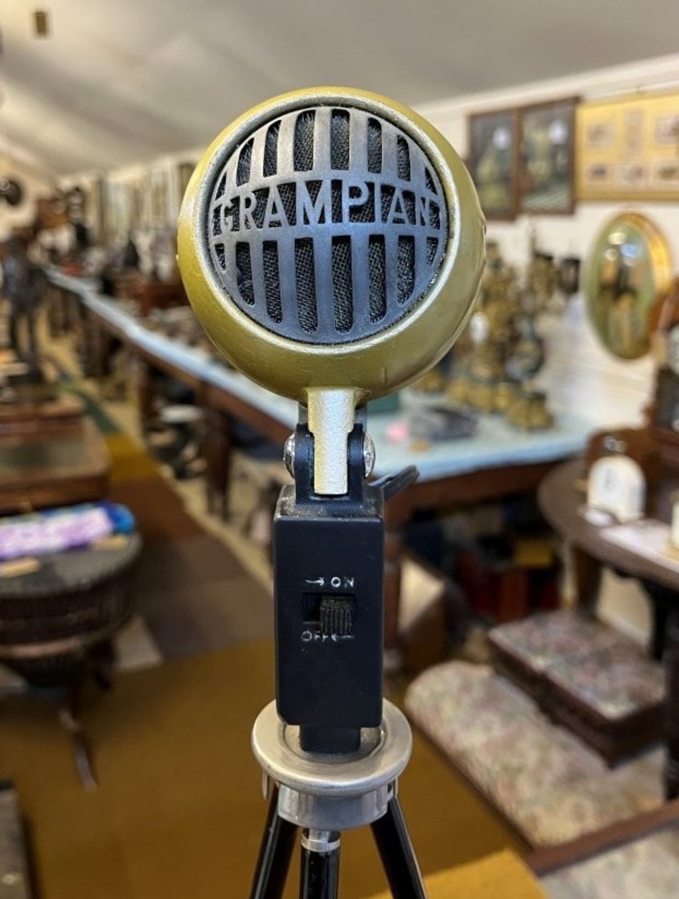 Vintage Grampian DPI Moving Coil Microphone on Extendable Tripod