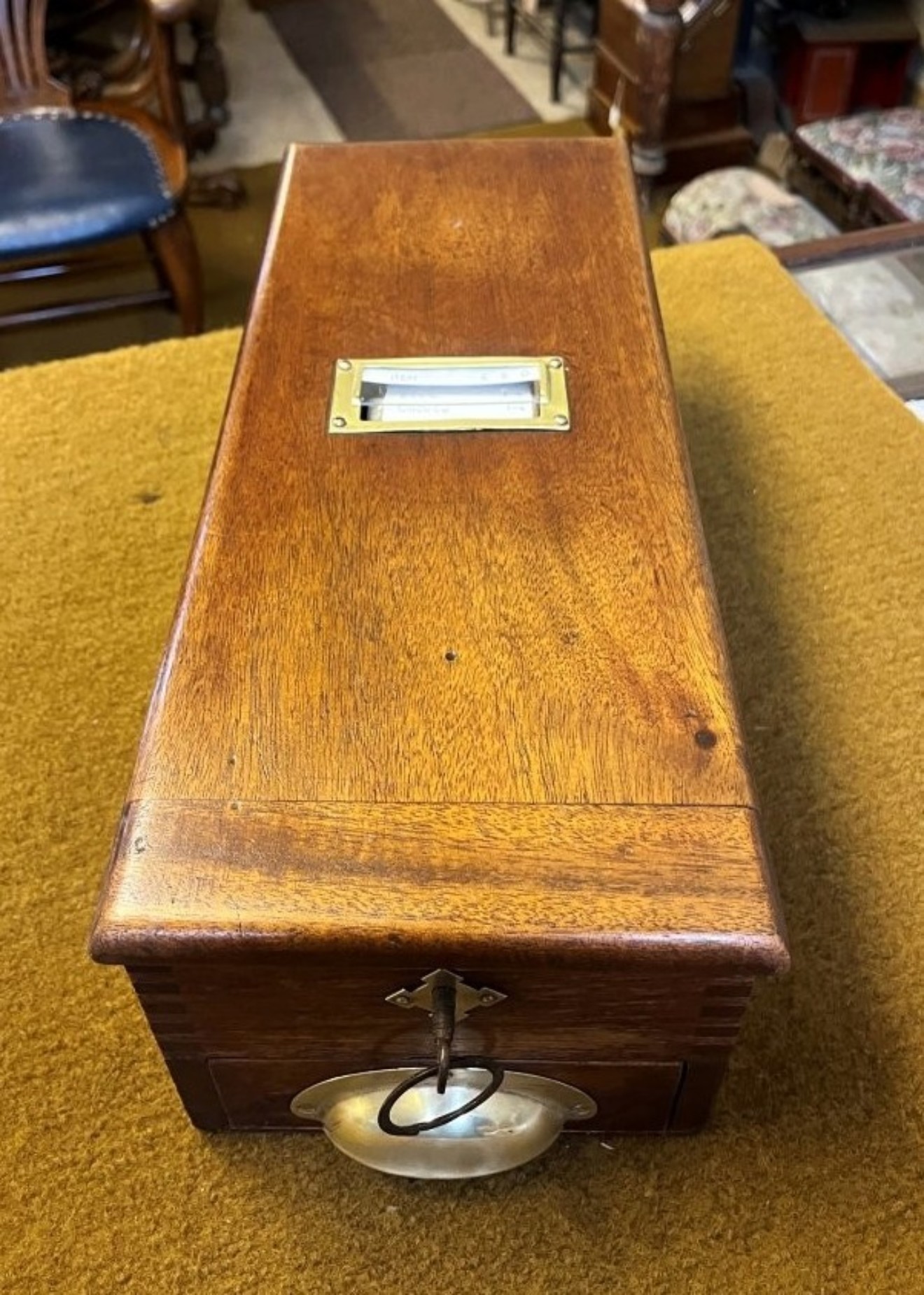 Vintage Mahogany Counter Top Cash Register