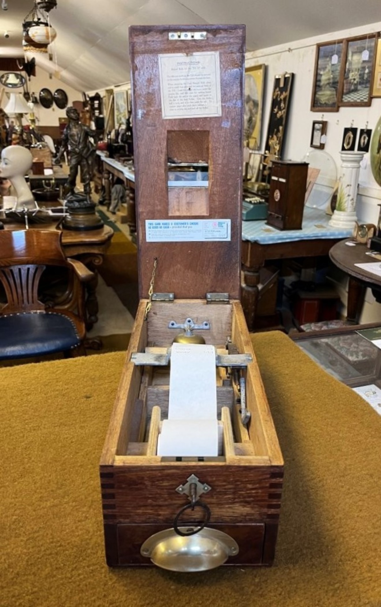 Vintage Mahogany Counter Top Cash Register