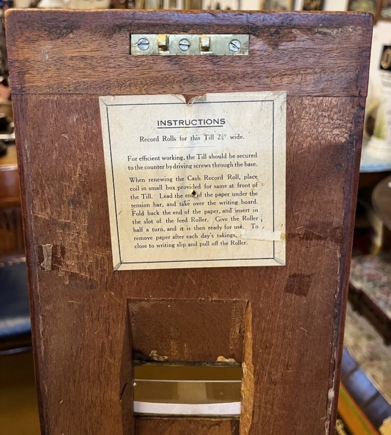 Vintage Mahogany Counter Top Cash Register