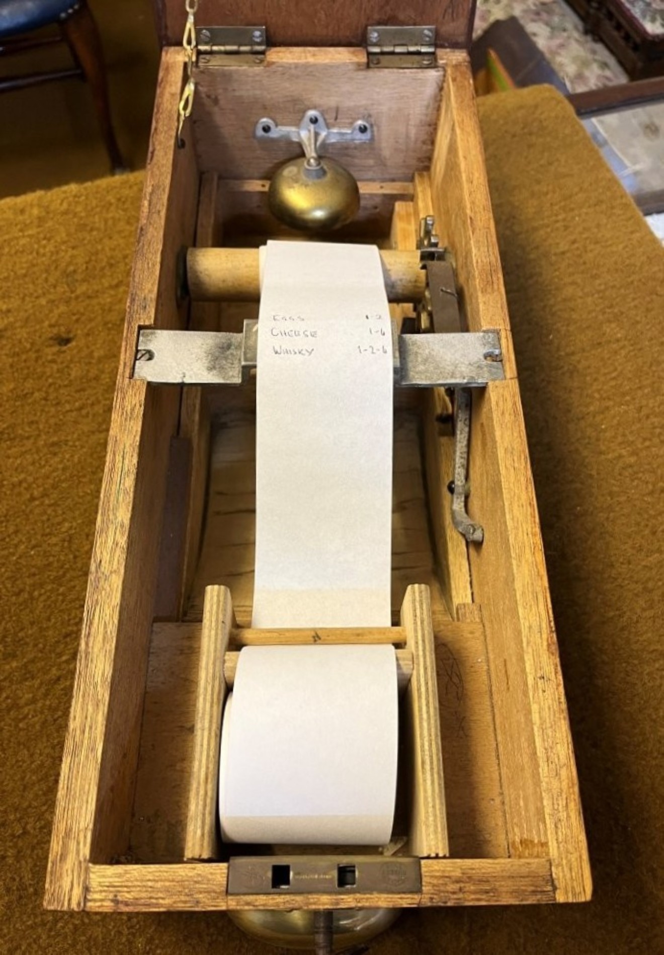 Vintage Mahogany Counter Top Cash Register