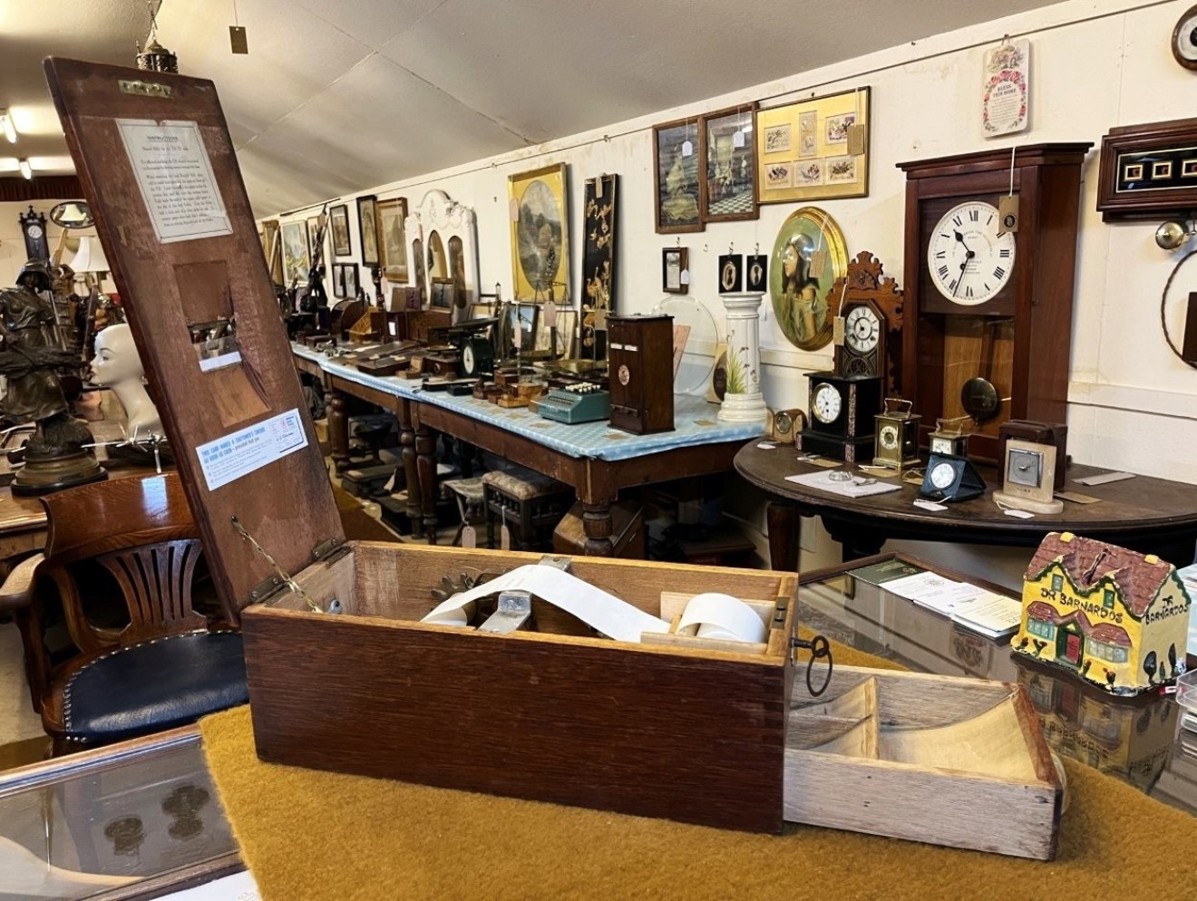Vintage Mahogany Counter Top Cash Register