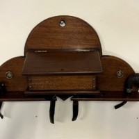 Vintage Mahogany Wall Hanging Pipe Rack