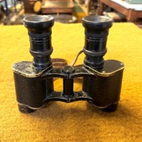 WW1 Pair of Hunsicker & Alexis, Paris Military Binoculars in Leather Case