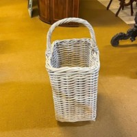 Vintage Grey Rattan Stair Step Washing Basket