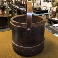 Antique Pine & Bentwood Staved Bucket