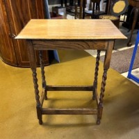 Antique Oak Rectangular Occasional Table with Barley Twist Legs