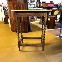 Antique Oak Rectangular Occasional Table with Barley Twist Legs