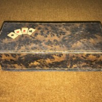 Faux Burr Walnut Biscuit / Card Tin