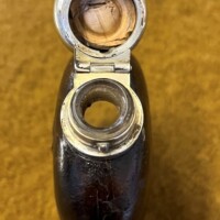 Antique Silver Plated Leather Bound Spirit Flask by Mappin Brothers London