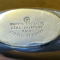 Antique Silver Plated Leather Bound Spirit Flask by Mappin Brothers London