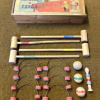 Vintage French Croquet de Table Table Top Croquet Set