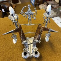 Vintage Anglo Indian Ram Horn Inkwell / Pen Rest