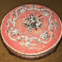 Victorian Mahogany Beadwork Footstool