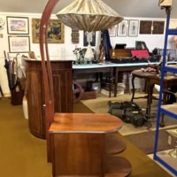 Mid Century Walnut Cocktail Cabinet / Floor Light by Wilhelm Krechlok Kg
