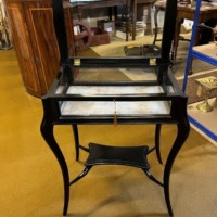 Antique Ebonised Bijouterie Display Cabinet