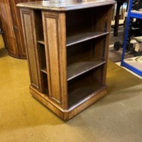 Antique Walnut Revolving Bookcase with Adjustable Shelves