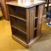 Antique Walnut Revolving Bookcase with Adjustable Shelves
