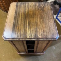 Antique Walnut Revolving Bookcase with Adjustable Shelves