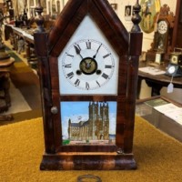 Victorian Sharp Gothic Steeple Mantel Clock with Alarm by Jerome & Co New Haven USA