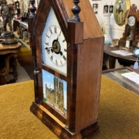 Victorian Sharp Gothic Steeple Mantel Clock with Alarm by Jerome & Co New Haven USA