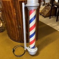 Vintage Barbers Pole Rotating Illuminated Sign