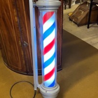 Vintage Barbers Pole Rotating Illuminated Sign