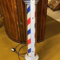 Vintage Barbers Pole Rotating Illuminated Sign