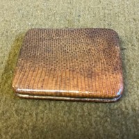 Vintage Leather Faux Snakeskin Card Case Monogramed JR