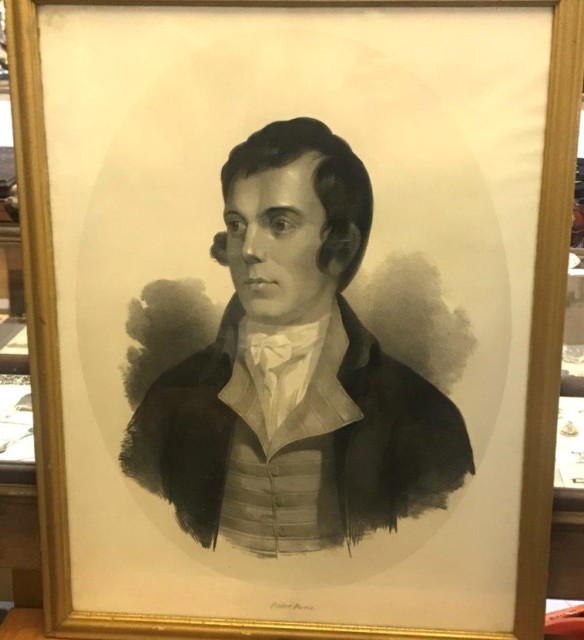Victorian Lithograph Print of "Robert Burns" Drawn by J H Lynch after the Portrait by Alexander Nasmyth