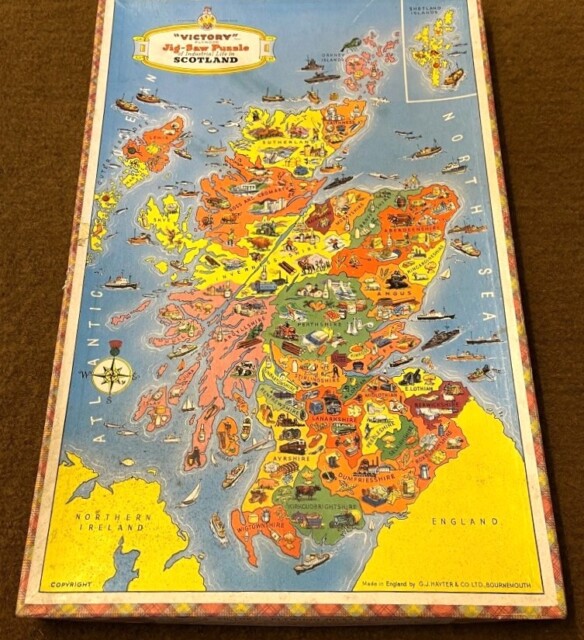 Vintage "Victory" Plywood Jigsaw Puzzle of Industrial Life in Scotland