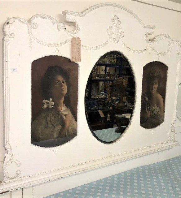 French Triptych Overmantel Mirror