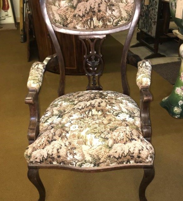 Victorian Mahogany Open Armchair